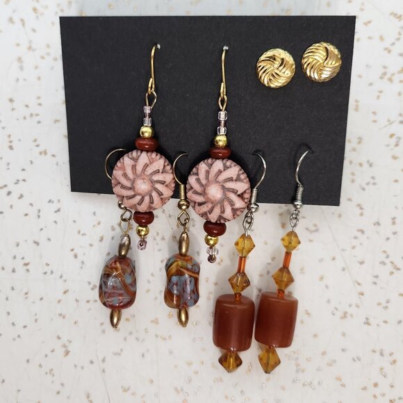 BFD - Beaded Dangle Earrings & Studs Set of 4 Pairs - Picture 3 of 5